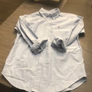 Long sleeve button down polo brand shirt